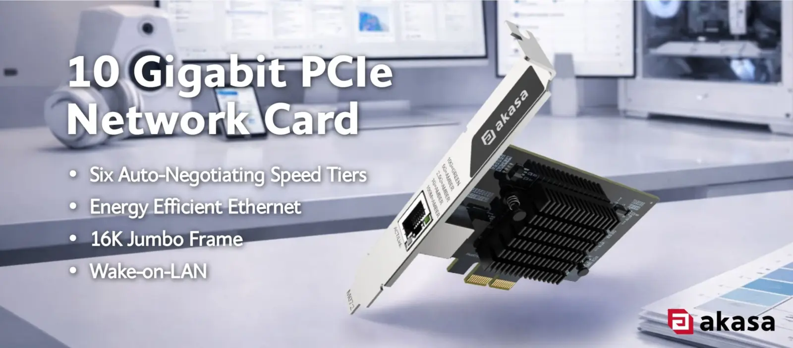 Akasa AK-PCCE10-01 network adapter with aluminum heatsink