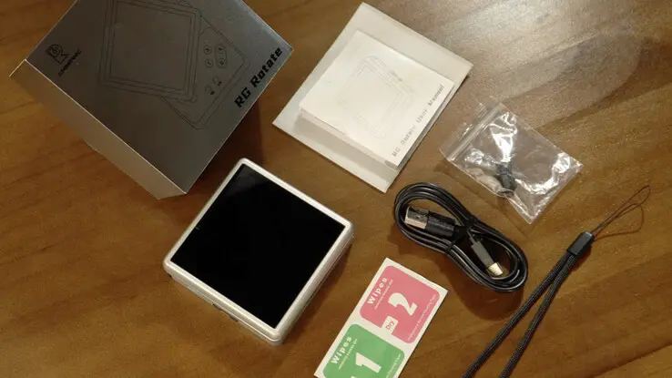 Anbernic RG Rotate handheld gaming device unboxing