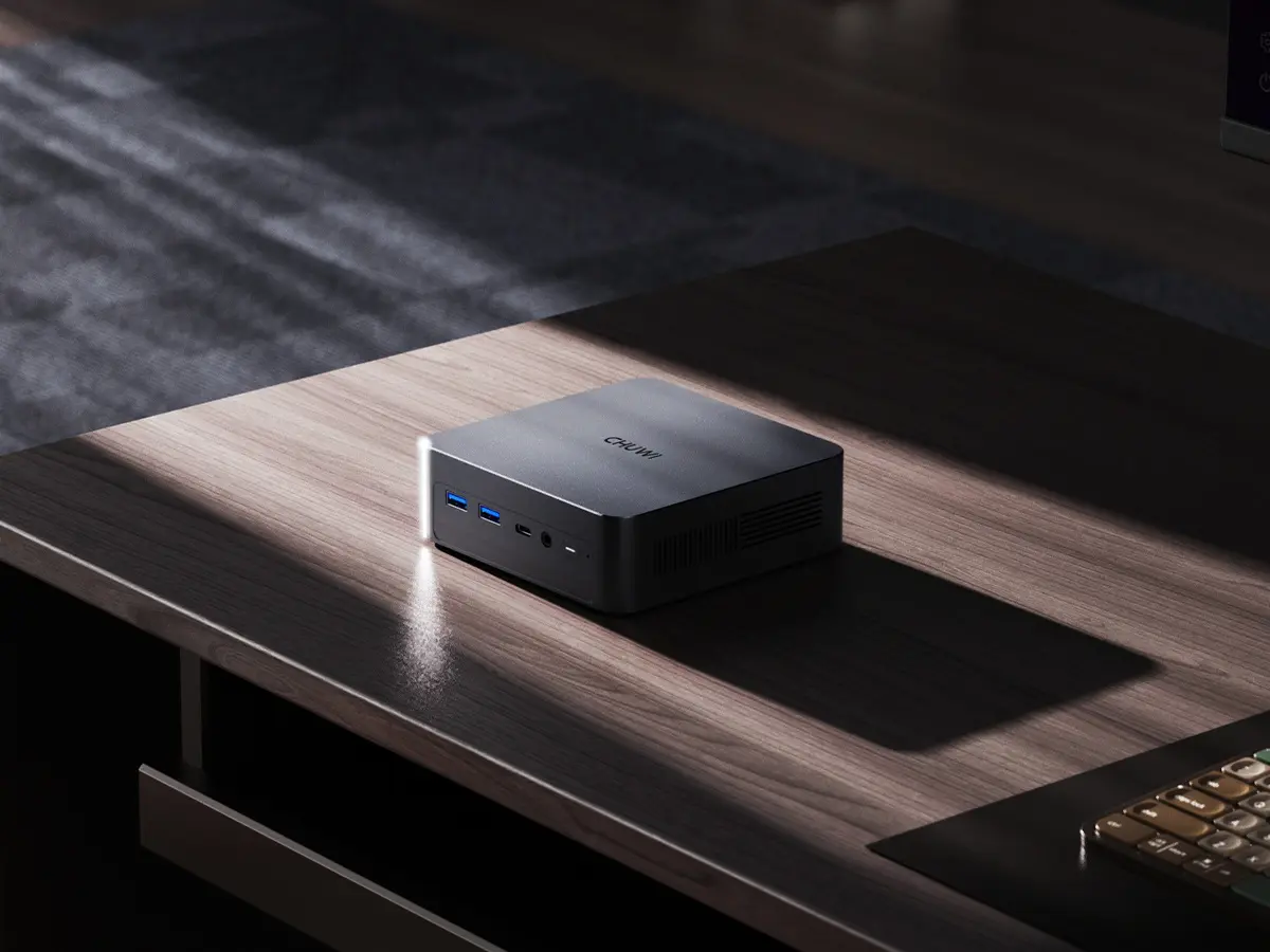 Chiwei AuBox X mini PC rear panel with USB4 and HDMI ports