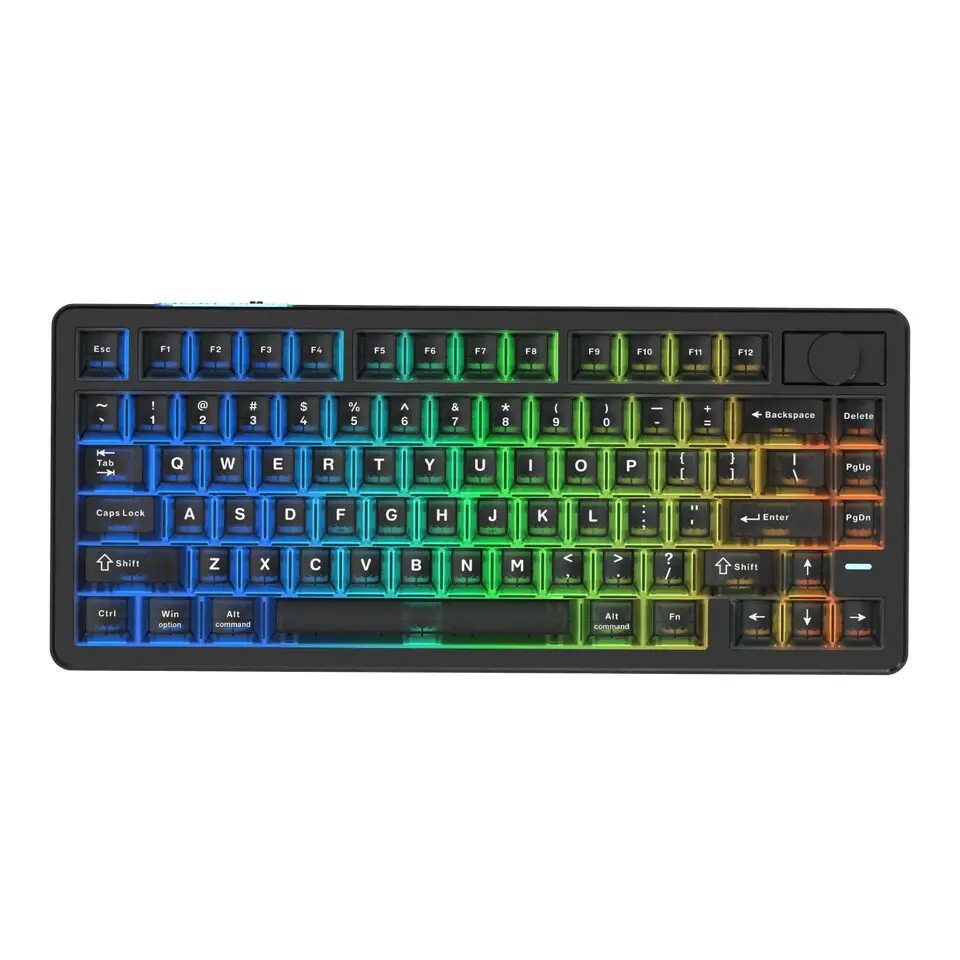EPOMAKER HE75 V2 keyboard in all black color