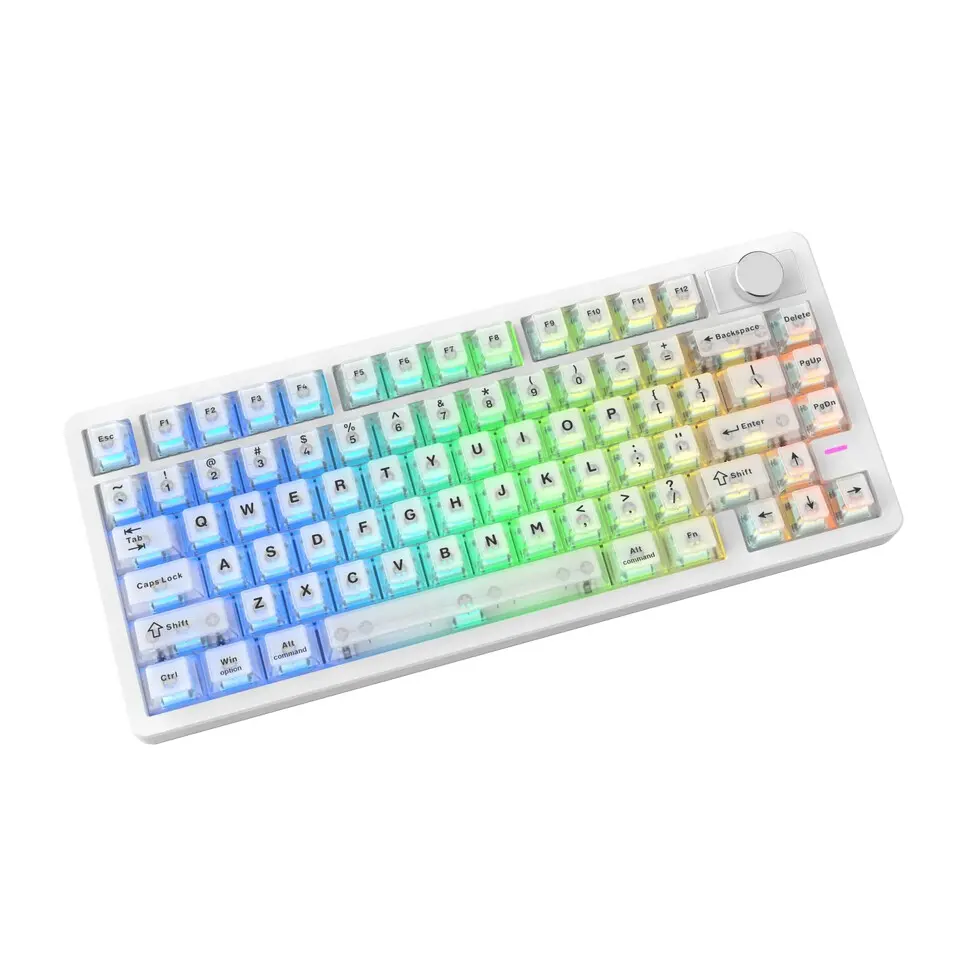 EPOMAKER HE75 V2 keyboard in all white color
