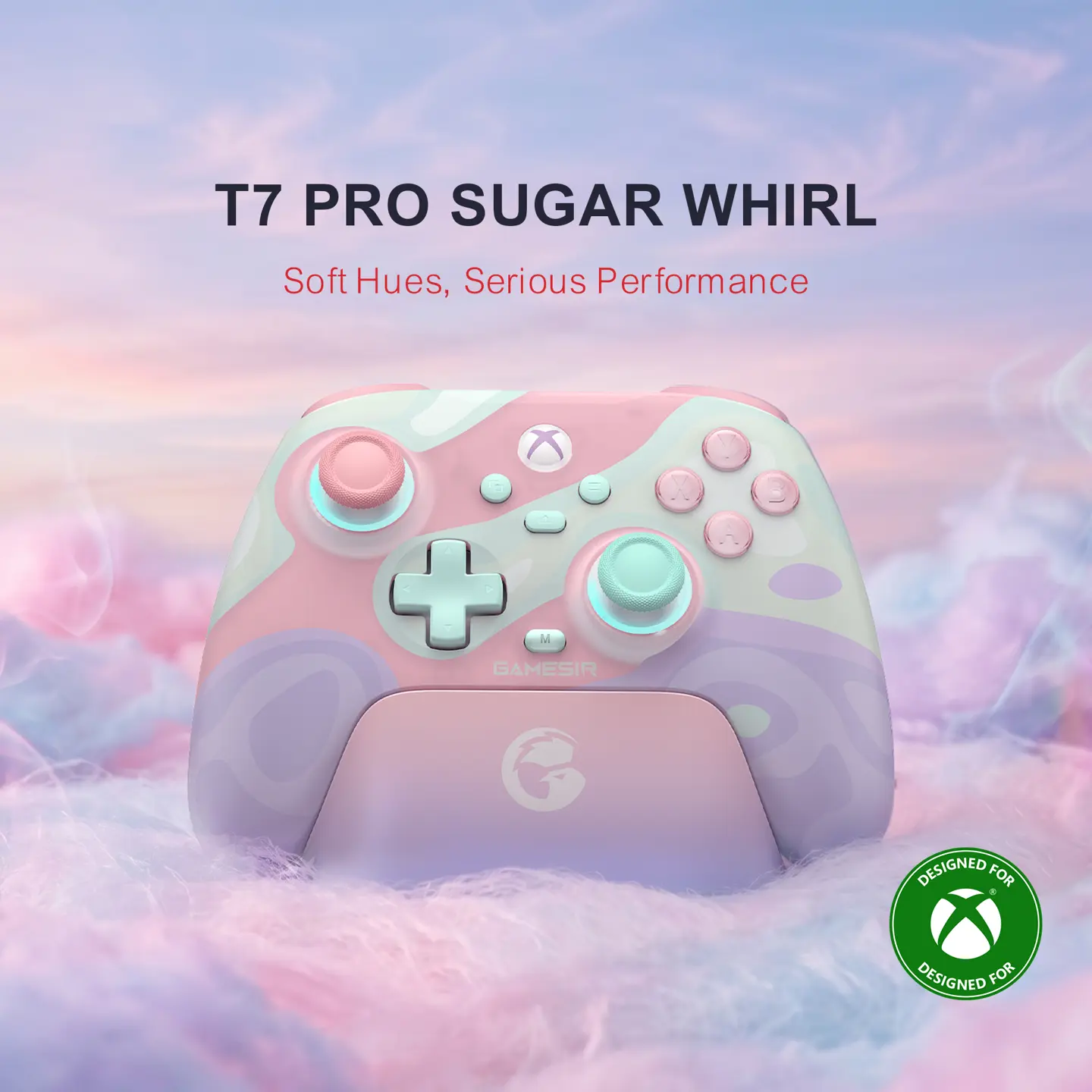 GameSir T7 Pro Wireless controller with Sugar Whirl theme design