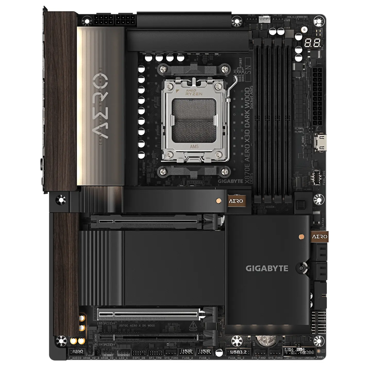 GIGABYTE X870E AERO X3D DARK WOOD motherboard