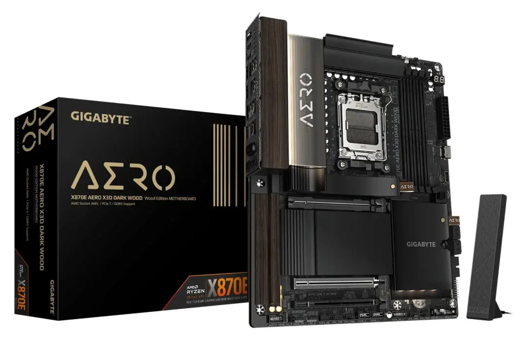 GIGABYTE X870E AERO X3D DARK WOOD Motherboard Hits China for 3799 CNY