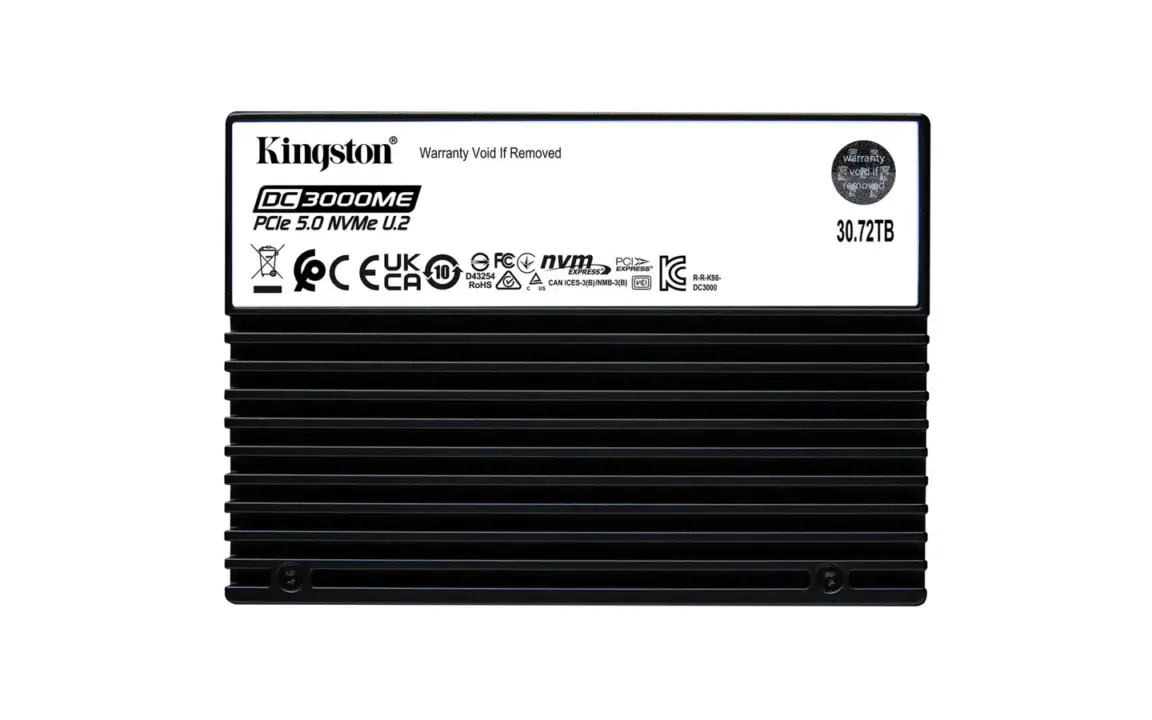 Kingston DC3000ME U.2 NVMe SSD Adds 30.72TB Capacity