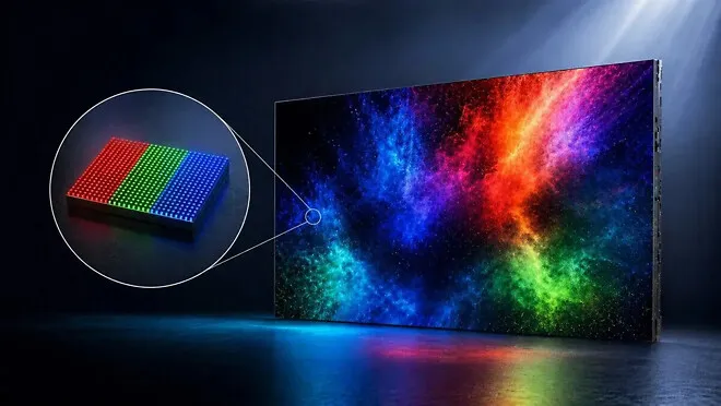 Aledia monolithic RGB micro LED wafer