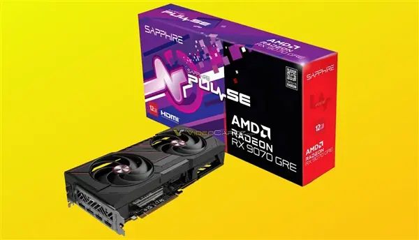 AMD RX 9070 GRE graphics card specifications including Navi 48 GPU and 12GB GDDR6 VRAM.