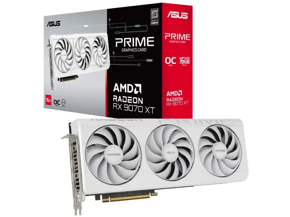 ASUS PRIME Radeon RX 9070 XT White GPU on Sale for 40% Off in Japan
