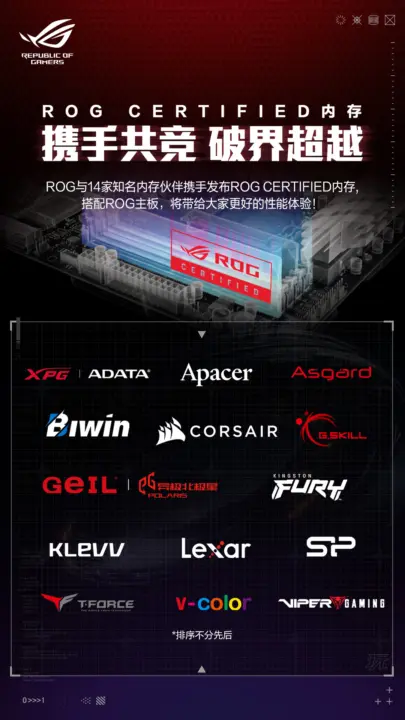 ASUS ROG and 14 Brands Launch ROG CERTIFIED Memory Modules
