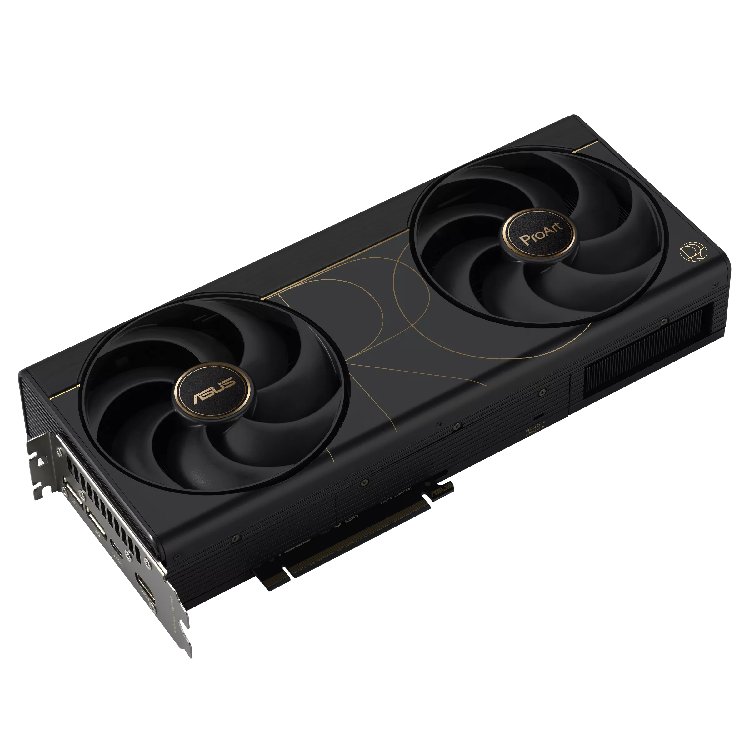 ASUS ProArt GeForce RTX 5090 OC Edition graphics card with 32 GB GDDR7 memory and vapor chamber cooling system.