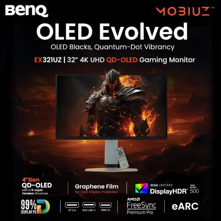 BenQ Launches Mobiuz EX321UZ QD-OLED Gaming Monitor in India