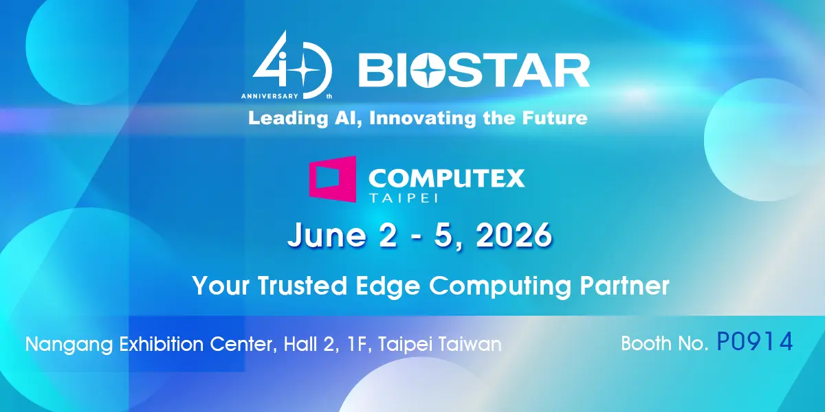 Next-gen Biostar motherboards featuring DDR4/DDR5 memory and SATA/M.2 storage interfaces for Computex 2026 showcase