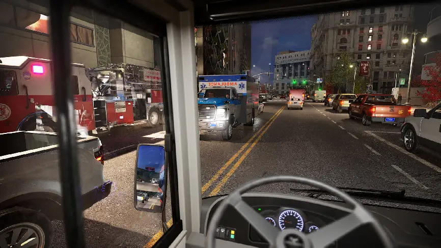 NVIDIA DLSS 4 Multi-Frame Generation boosts Bus Bound performance with up to six times native frame rates.