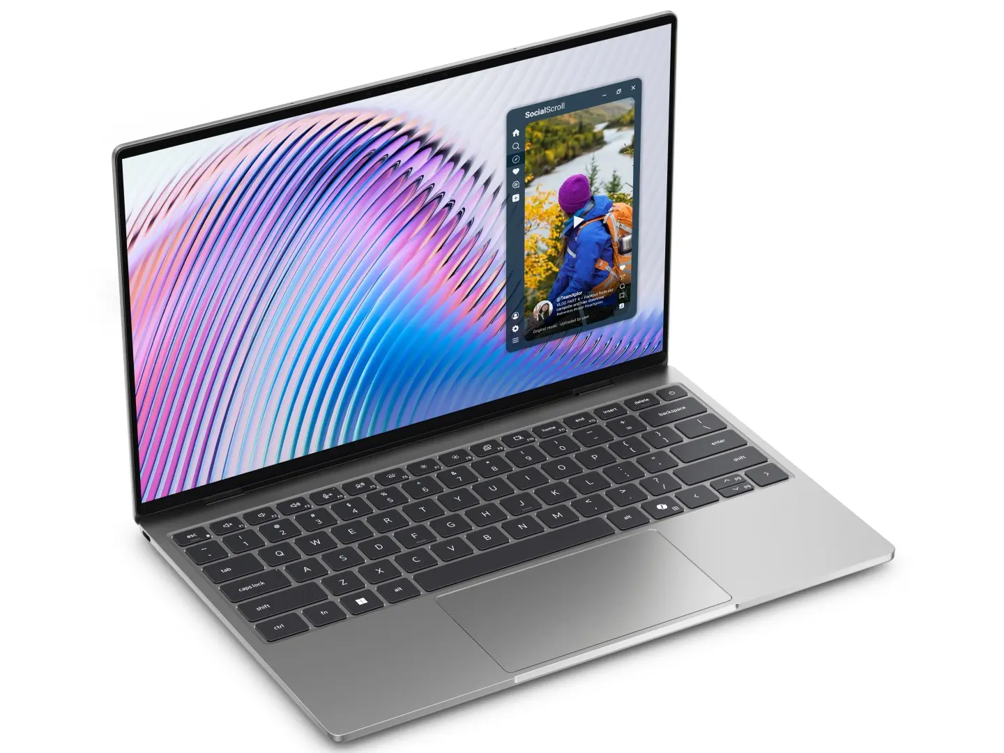 Dell XPS 13 laptop keyboard and trackpad close-up