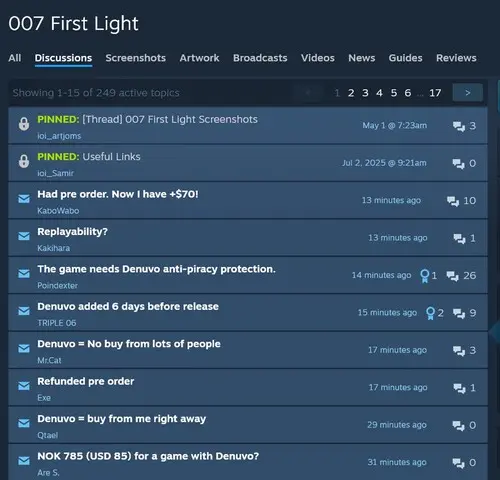Steam version of 007 First Light with Denuvo DRM added six days before release date
