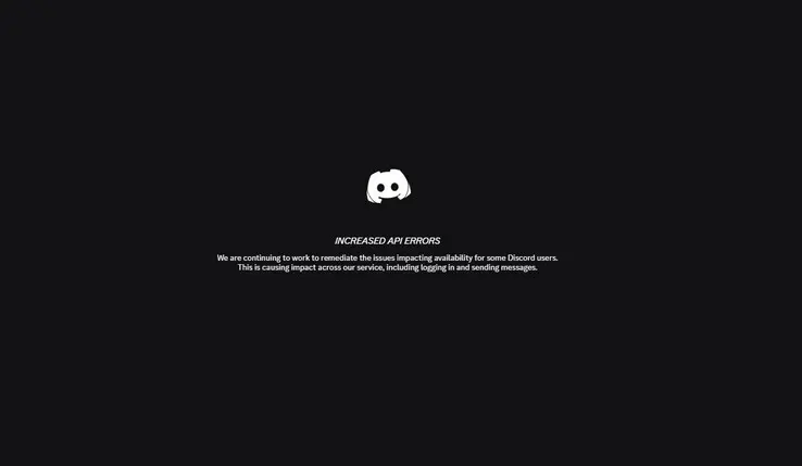 Discord users face increased API errors during the global service outage affecting thousands.
