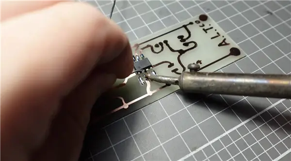 Elliot Andal uses Pentel N850 permanent marker to apply photoresist layer on copper-clad board for hand-drawn PCB fabrication