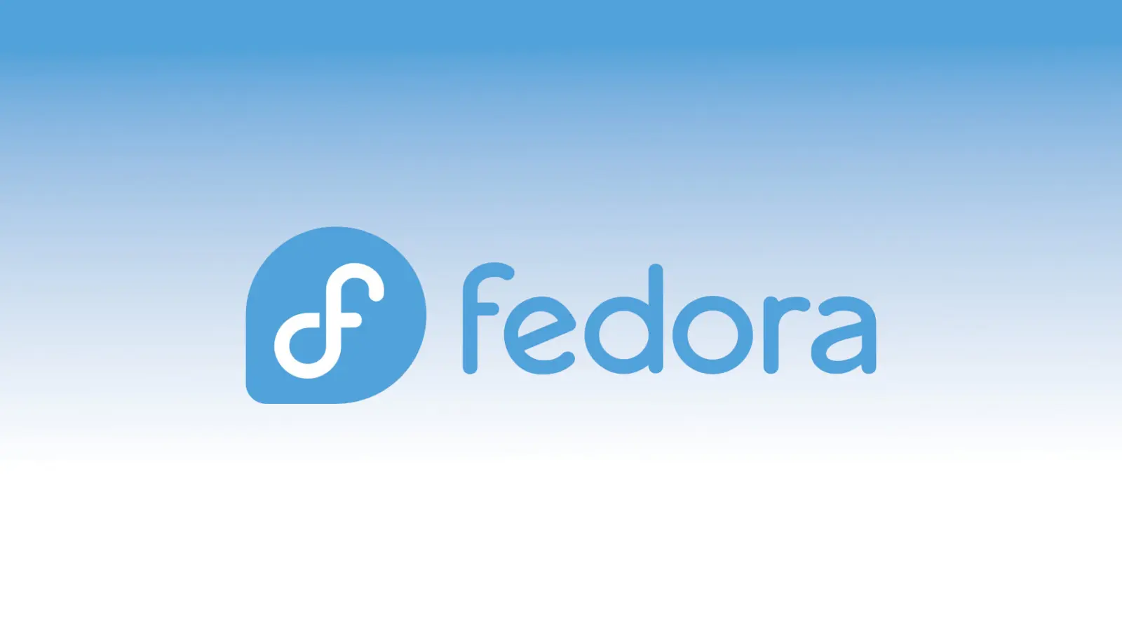 Red Hat Fedora Linux logo on a computer screen