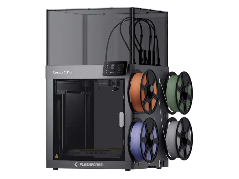 Flashforge Creator 5 Pro 3D Printer Features Four Toolheads