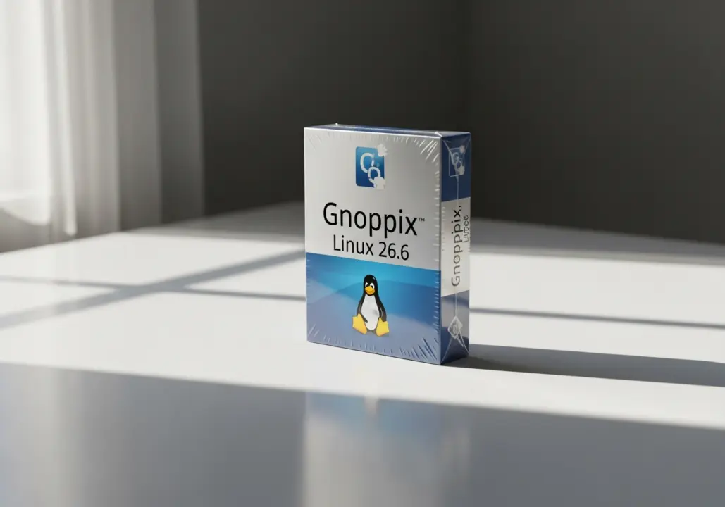 Gnoppix Linux 26.6 desktop interface showing LibreWolf browser and system settings