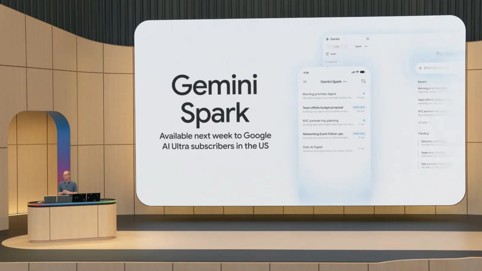 Google Gemini Spark AI assistant demo on iPhone 17 Pro