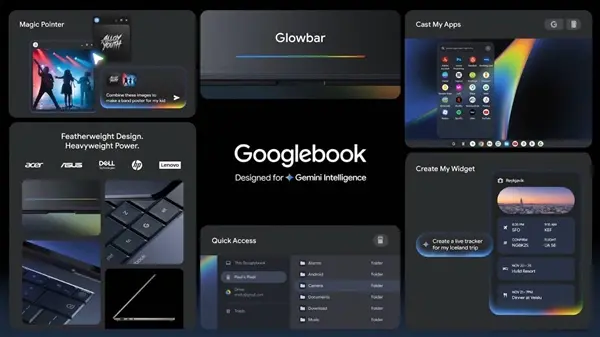 Googlebook partners include Dell, Lenovo, HP, Asus, Acer