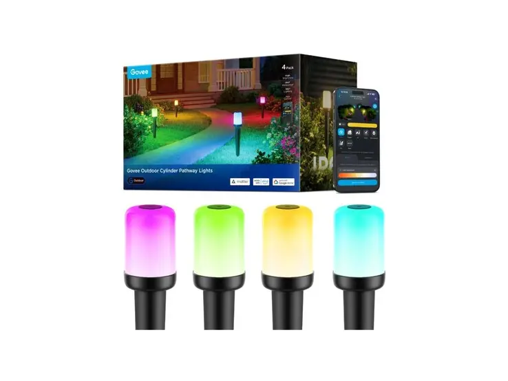 Govee Outdoor Cylinder Pathway Lights with IP67 rating and RGBWIC LED