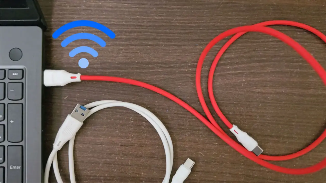 Hacknect USB cable with embedded ESP32-S3 microcontroller for remote hardware testing and cybersecurity education tasks.