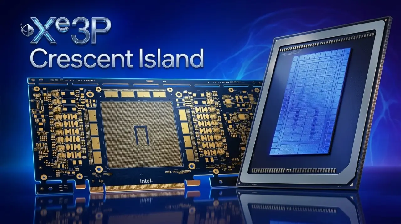 Intel Crescent Island PCB Leak Reveals Massive Xe3P GPU with 160GB LPDDR5X