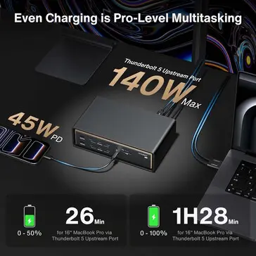 iVanky FusionDock Ultra docking station with 26 ports including DisplayPort 2.1 and HDMI 2.0 for Apple Silicon Macs.