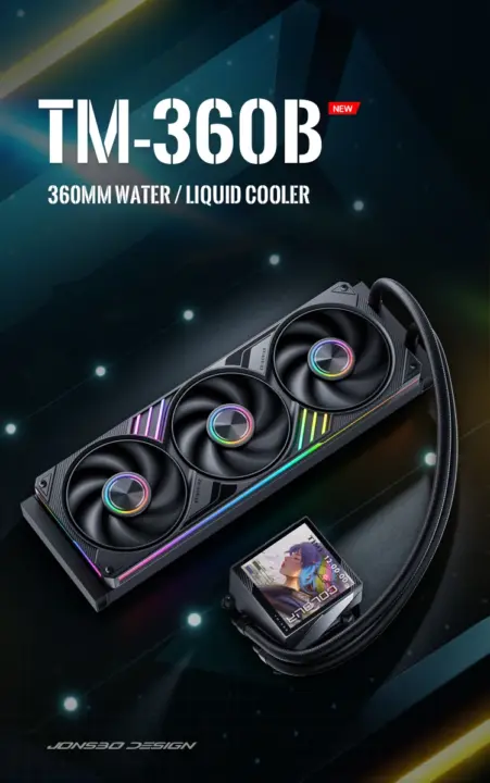 JONSBO Launches TM-360 AIO Cooler with Magnetic Screen and Daisy-Chain Fans