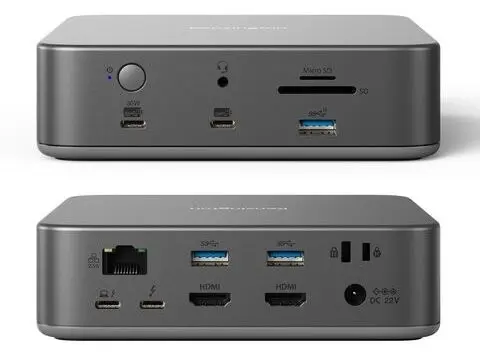 Kensington SD5010T5 Thunderbolt 5 Dock front view with multiple ports
