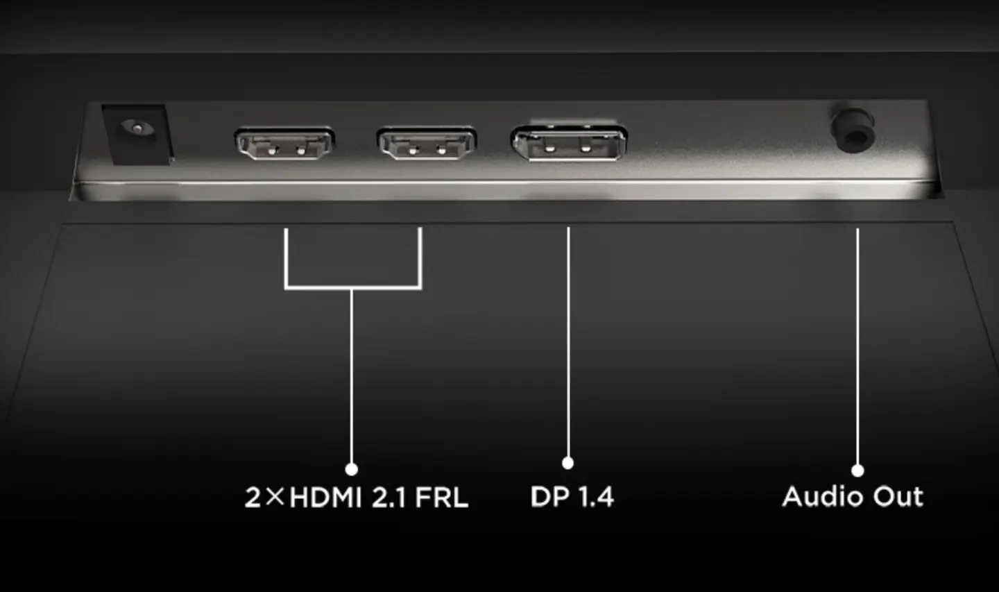 Lenovo Zhan 25Q monitor rear I/O panel with dual HDMI 2.1 ports