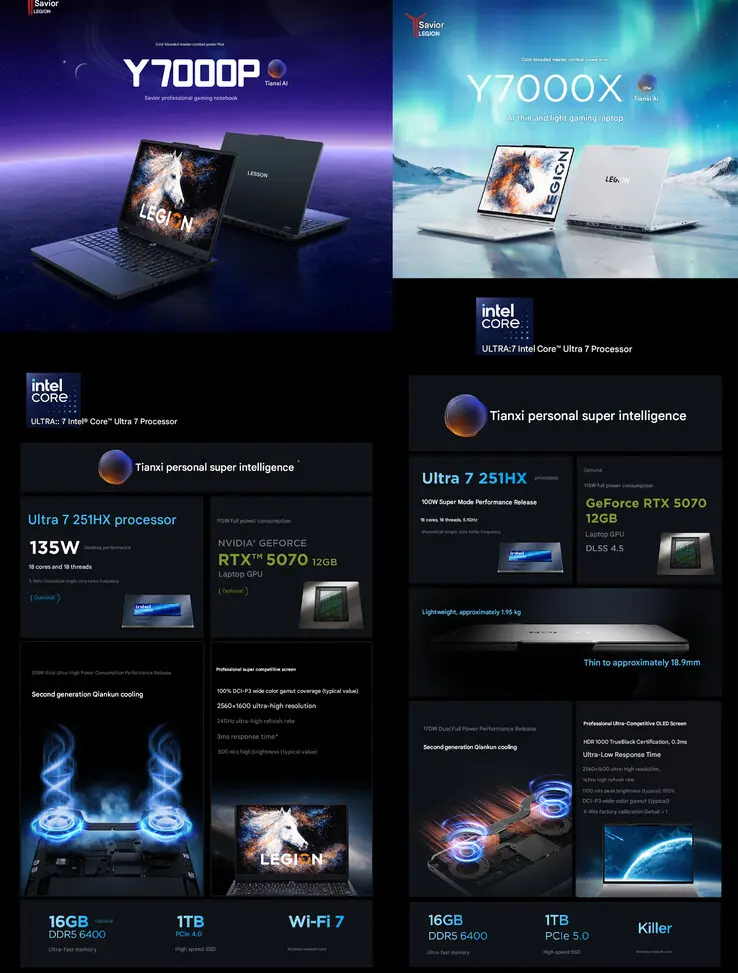 Lenovo Legion Y7000X gaming laptop with 15.3-inch OLED display and 1100 nits brightness