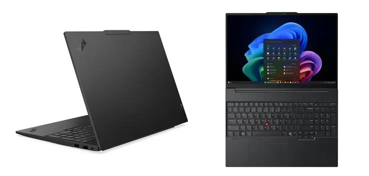 Lenovo ThinkPad E16 Gen 4 laptop open on a desk
