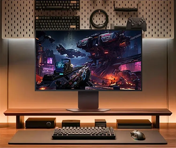 LG 32GX870B monitor showcasing dual-mode WOLED display capabilities
