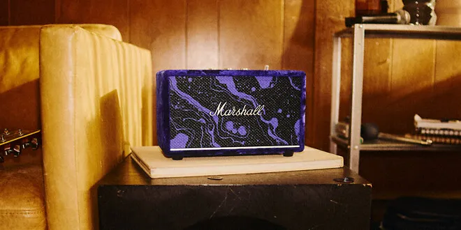 Marshall Acton III Hendrix limited edition speaker with velvet finish and purple knobs