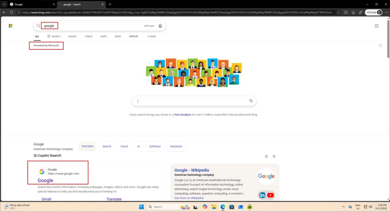 Microsoft Edge Still Mimics Google Search in Address Bar After 1.5 Years