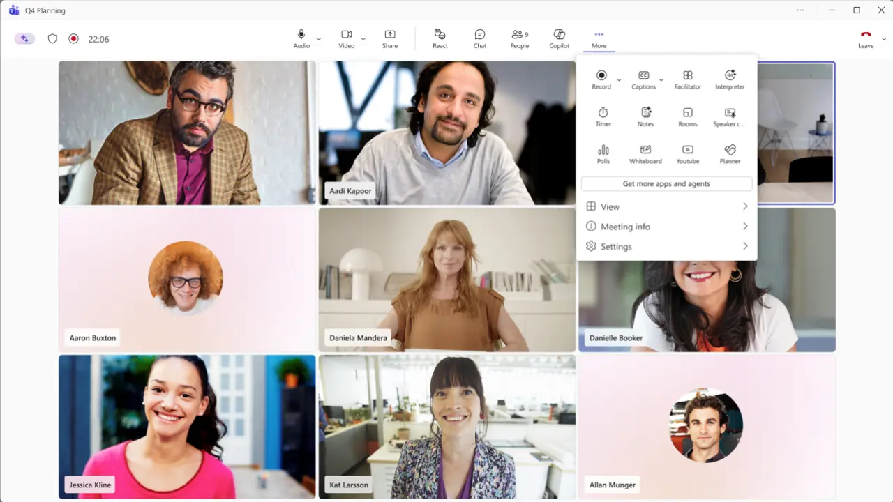 Microsoft Teams interface showing new share panel layout with live previews and tabbed options for screens apps files