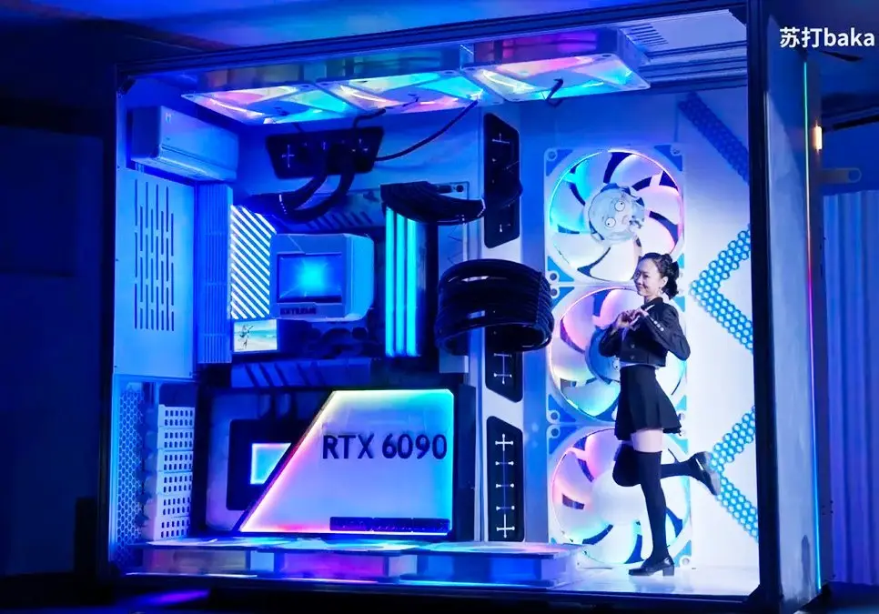 Gigantic gaming PC with 12,000W AC cooling unit