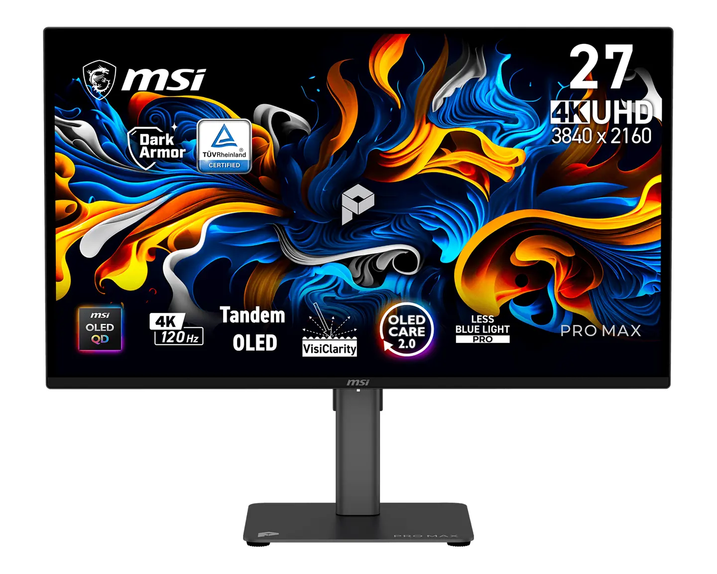 MSI PRO MAX 271UPX12G display with DarkArmor surface technology and UHD resolution