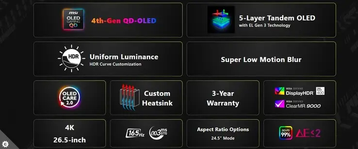 MSI MAG 272UP QD-OLED E16 27-inch 4K 165Hz gaming monitor