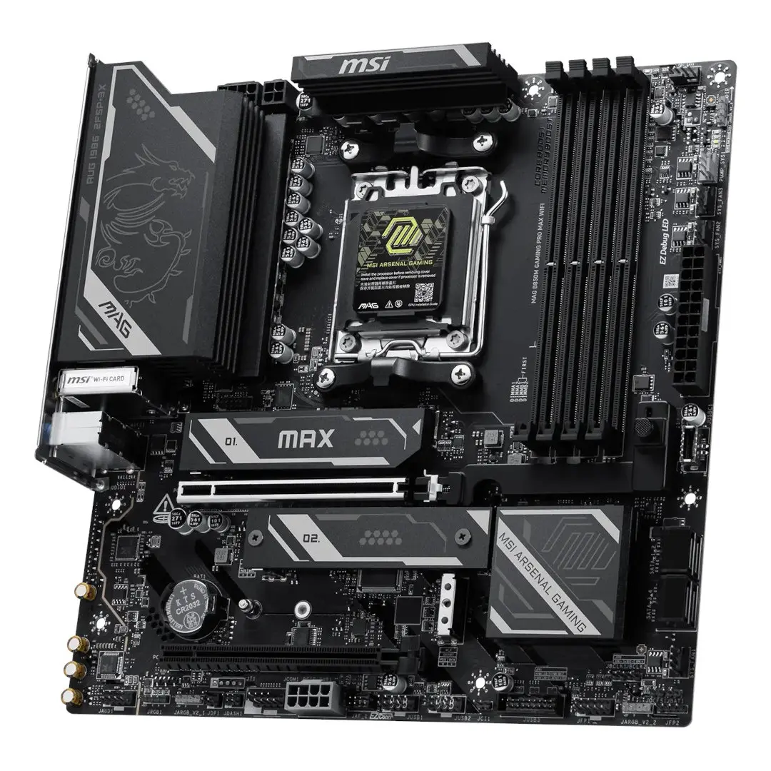 MSI MAG B850M GAMING PRO MAX WIFI motherboard with 6-layer server-grade PCB and 8+2+1 phase power delivery
