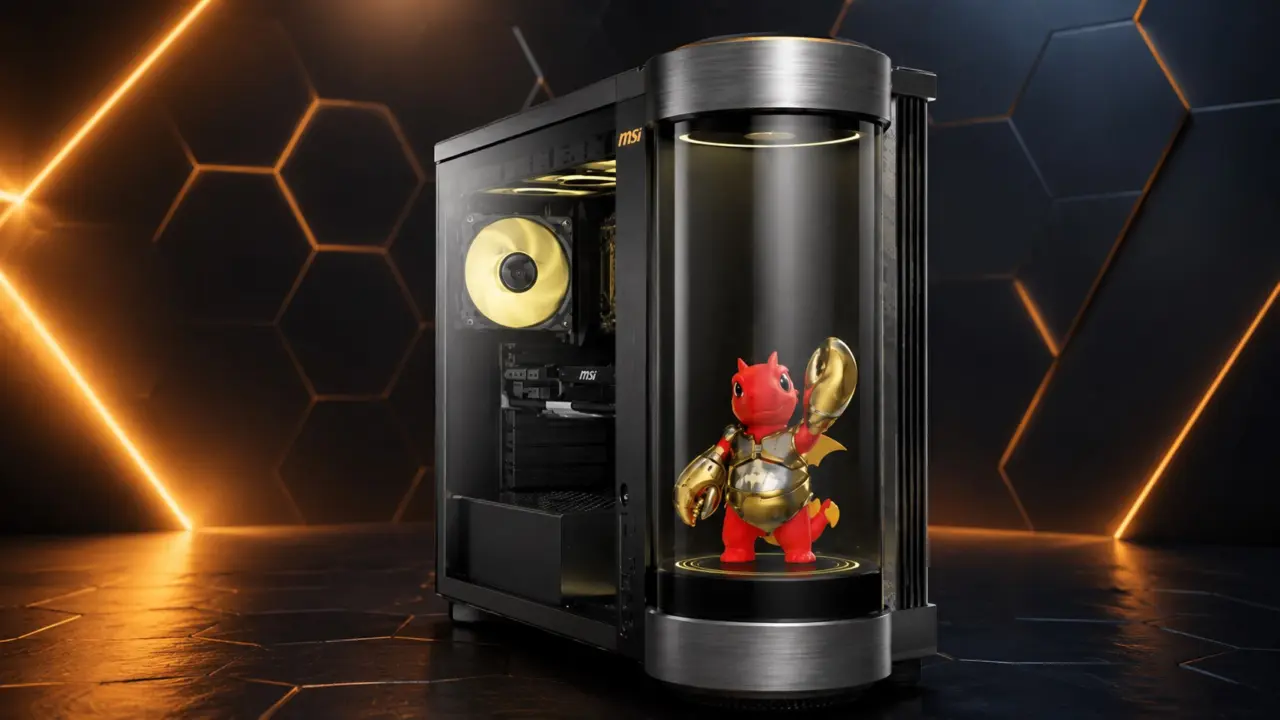 MSI MEG Vision X2 AI+ Desktop Features Built-in LuckyClaw Holographic Pet