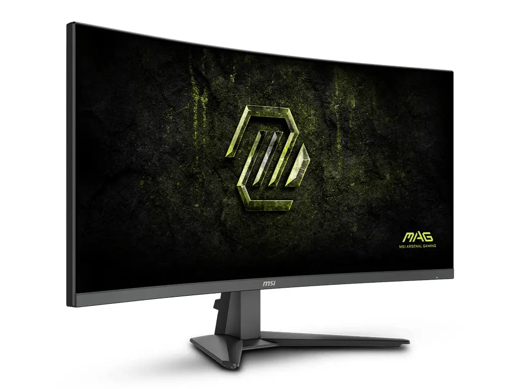 MSI MAG 346CQDF E20 gaming monitor with 34-inch Rapid VA panel and 1500R curvature for competitive play.