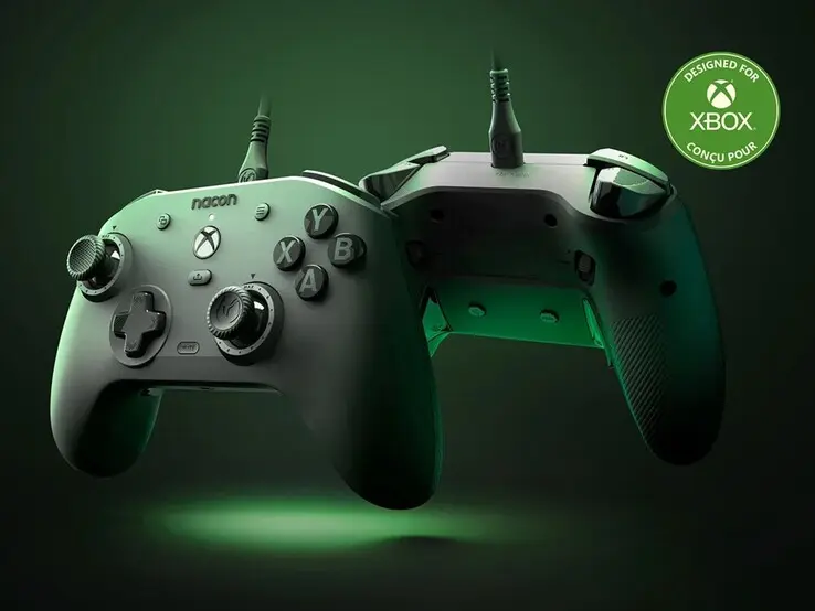Nacon Revo X controller lineup featuring drift-free Hall effect joysticks and triggers.