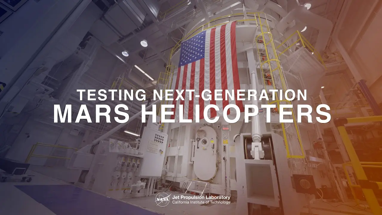 NASA SkyFall three-bladed rotor test in space simulator