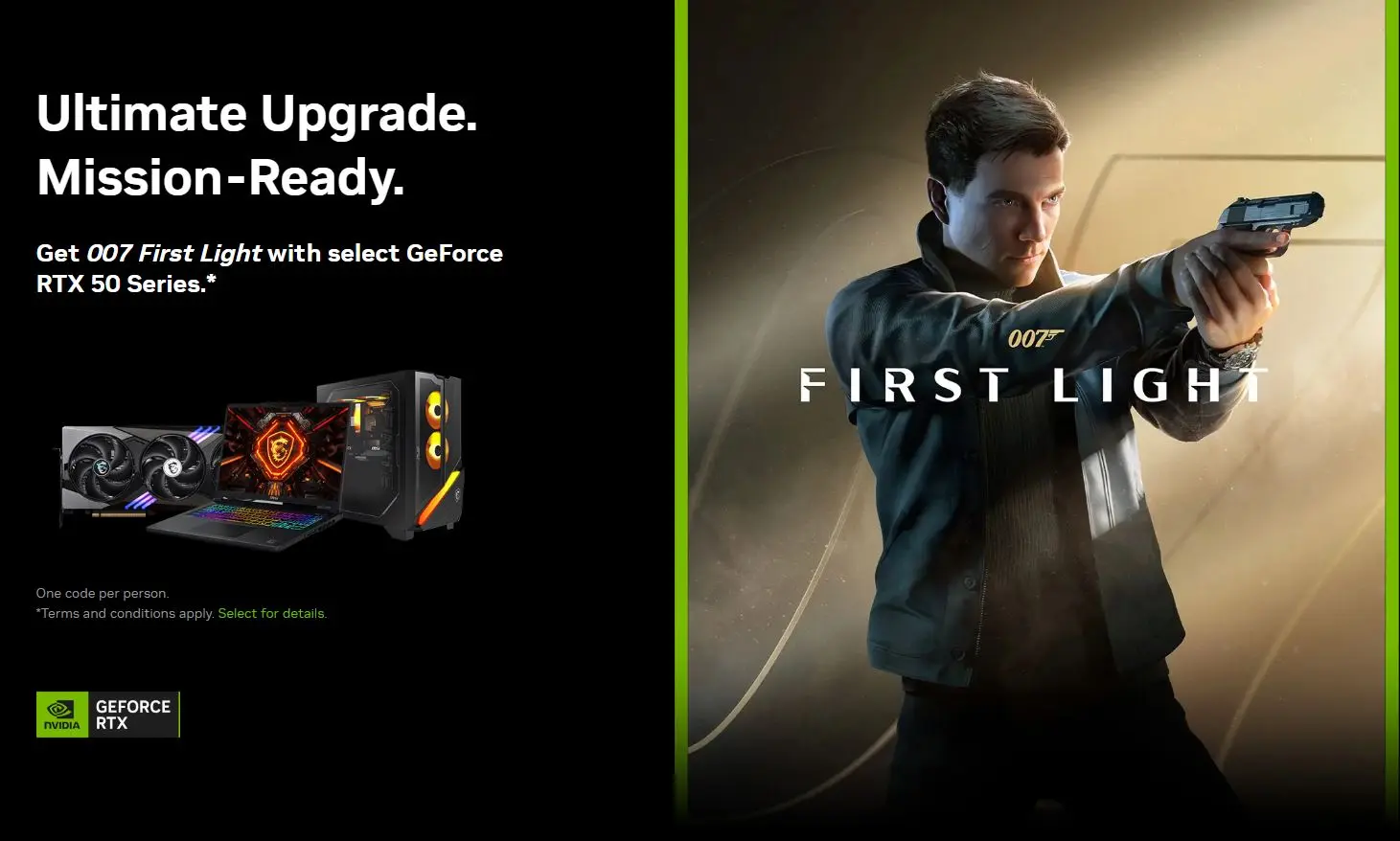 NVIDIA GeForce RTX 5060 Ti bundle with 007 First Light game