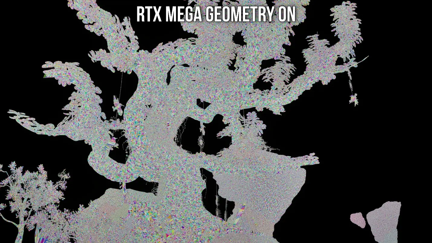 NVIDIA RTX Mega Geometry performance boost and VRAM reduction