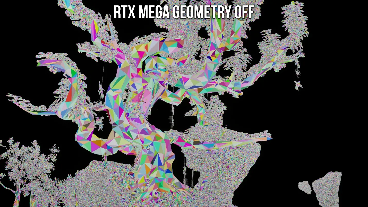 NVIDIA RTX Mega Geometry GPU-based CLAS generating 256 triangles